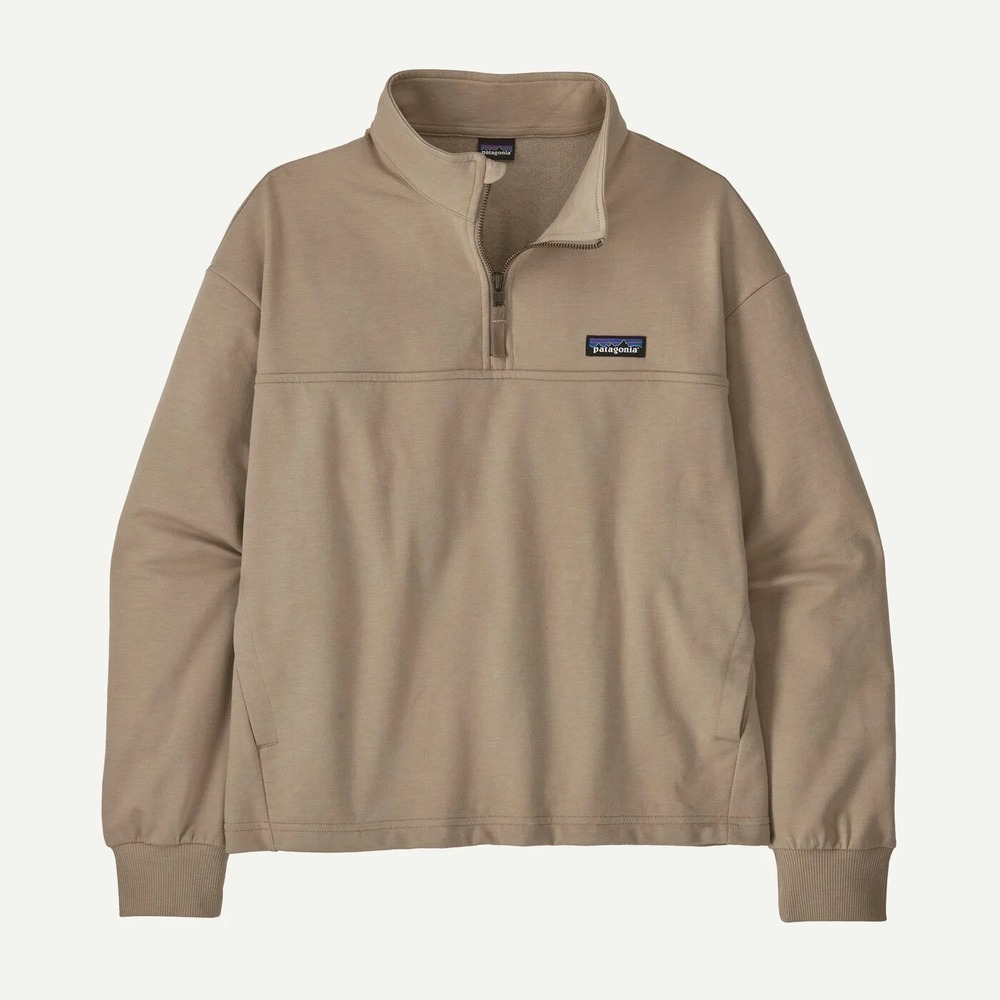 Patagonia Ahnya Pullover Sweatshirt Seabird Grey Tan Cream Fleece XS